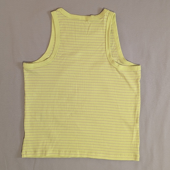 Gap Yellow and Pink Striped Ribbed Racerback Tank | EUC | Sz XL - Picture 2 of 4